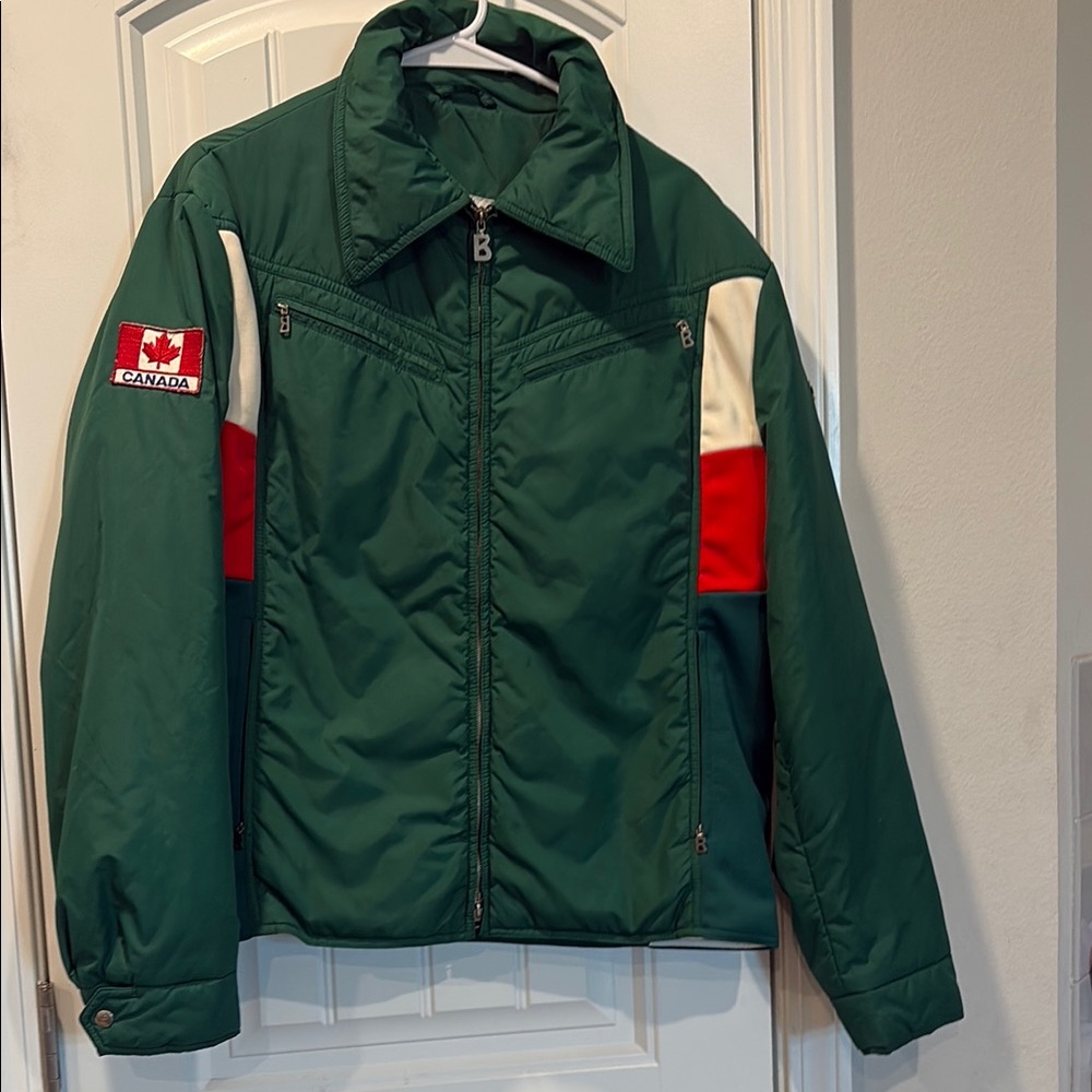 Bogner vintage mens Green Jacket with Canada Patch